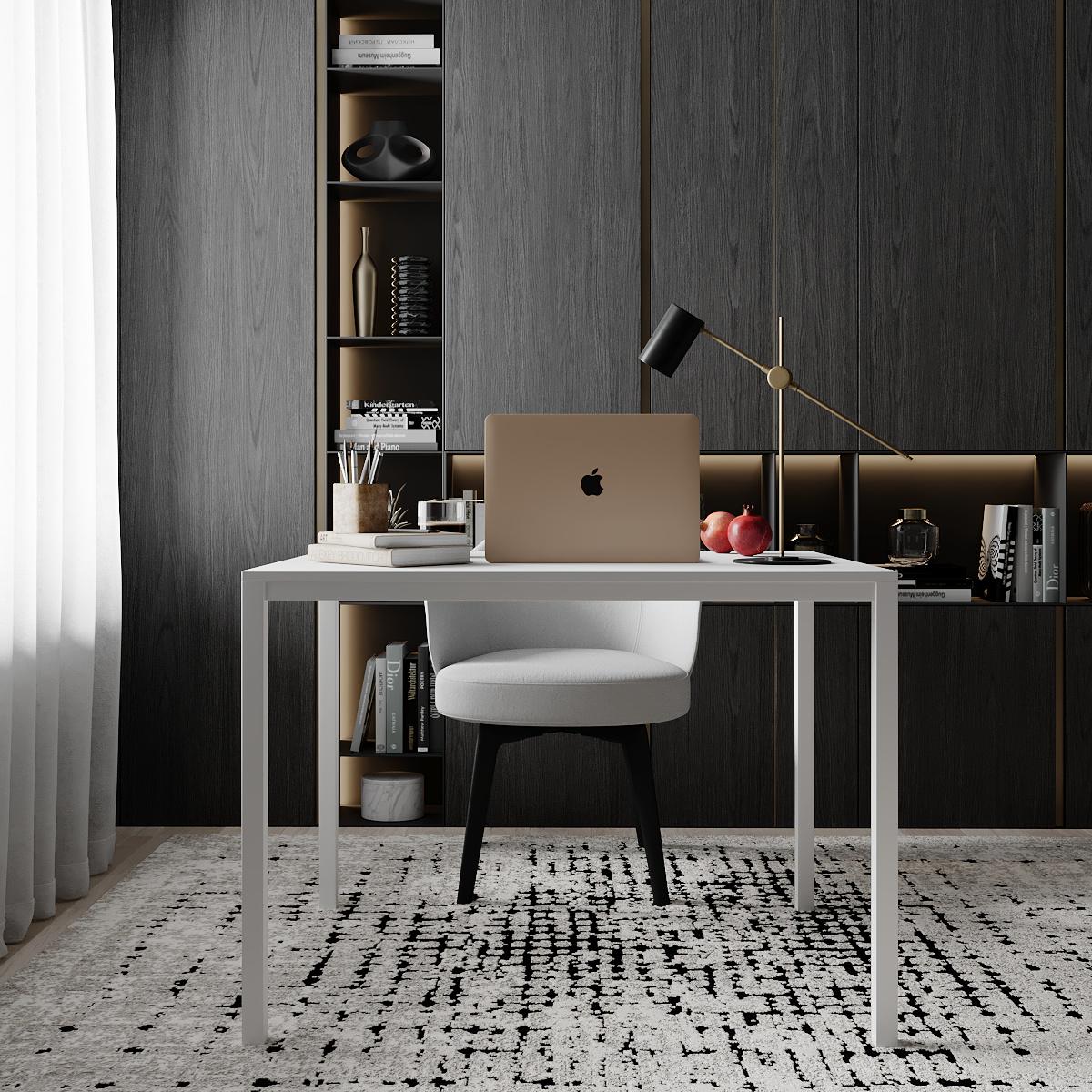 Стіл письмовий Art in Head Brevity Loft mid 900х750х670 мм Білий діамант/Білий метал (521028916) - фото 3 Стіл письмовий Art in Head Brevity Loft mid 900х750х670 мм Білий діамант/Білий метал (521028916) - фото 3