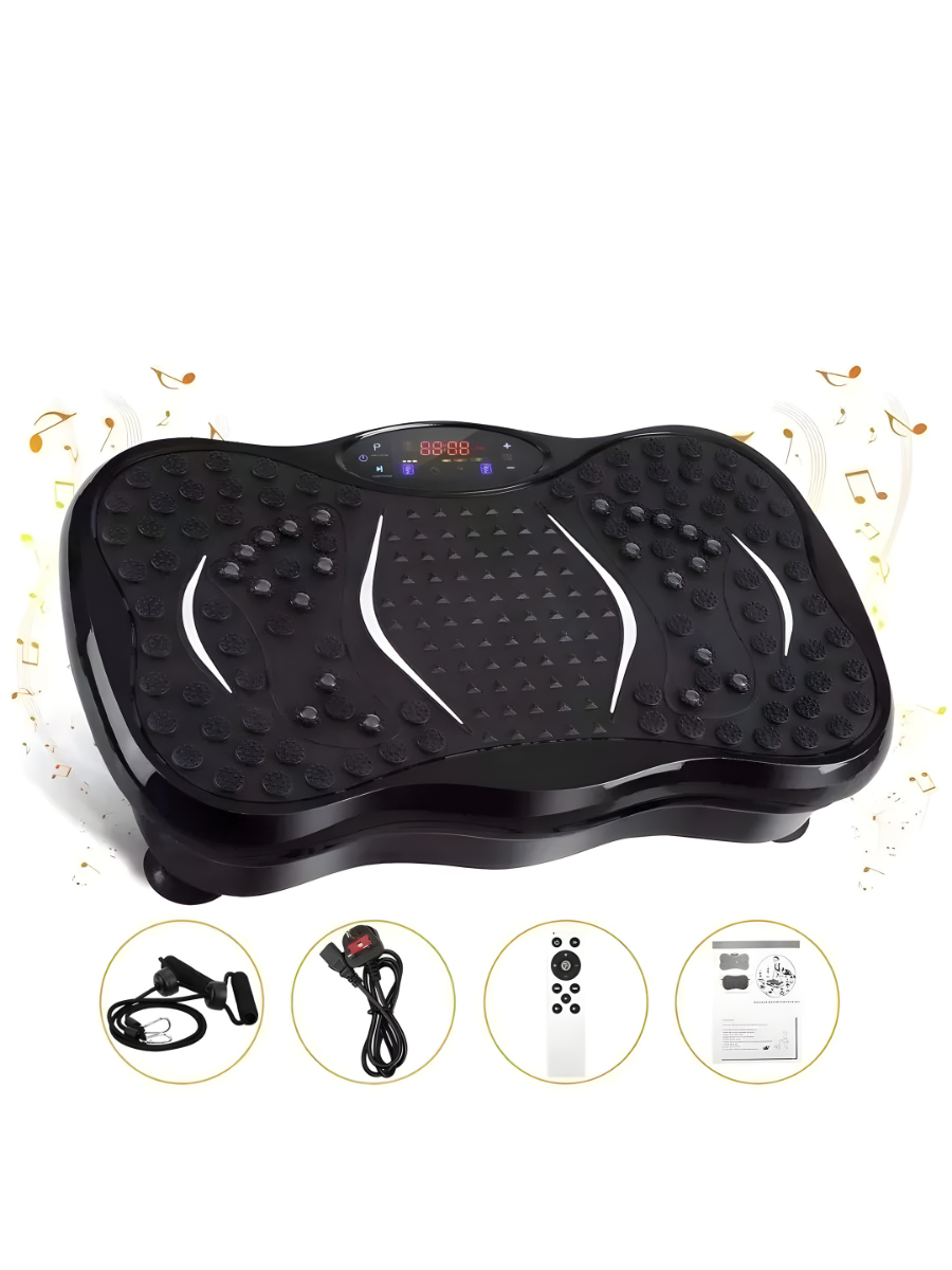 Тренажер с виброплатформой и эспандерами для похудения 99 режимов до 150 кг черный (4635742964) - фото 2