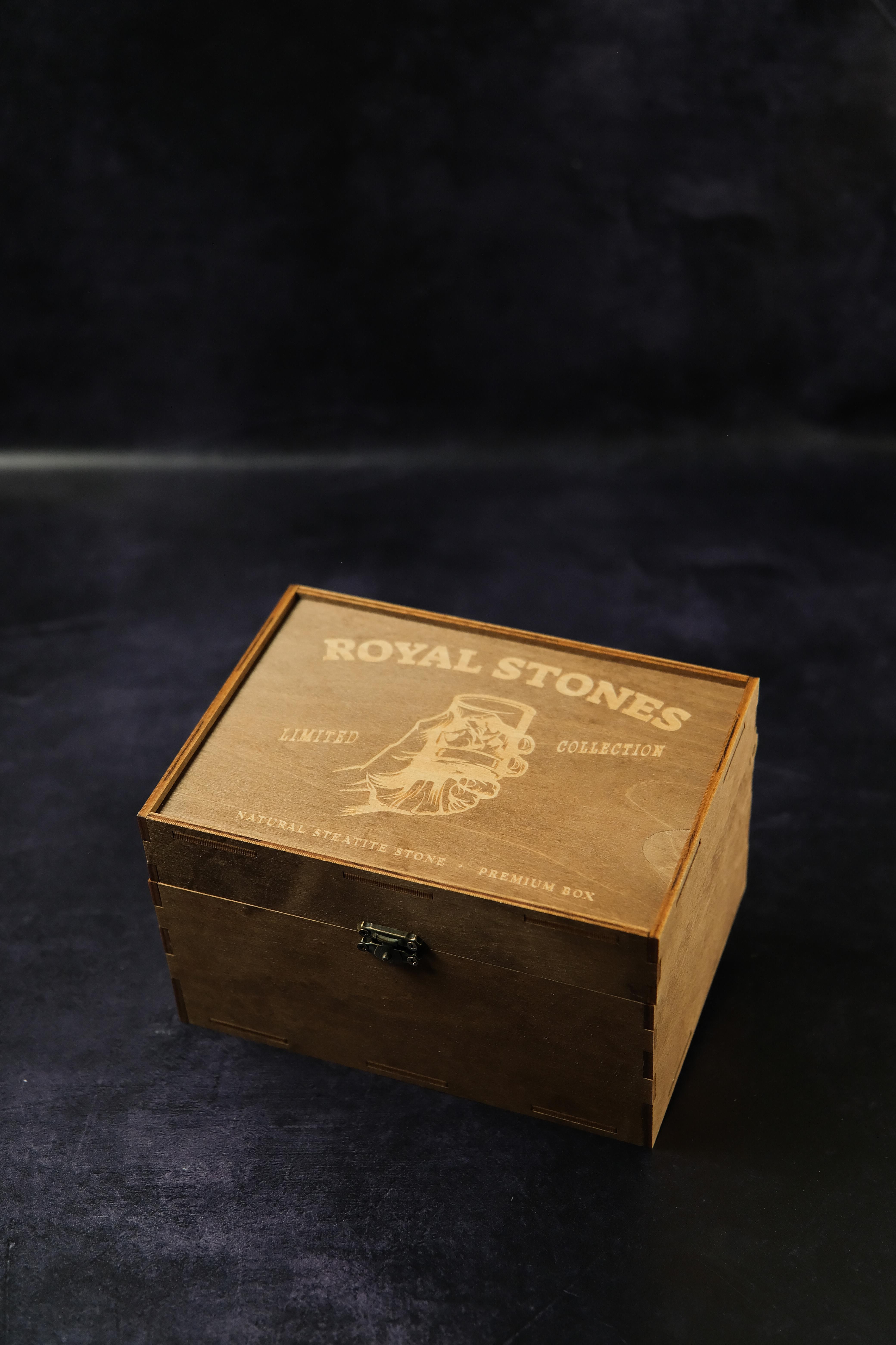 Камни для виски Royal Stones 8 шт. с бокалом Bohemia Quadro 340 мл 1 шт./мешочком/щипцами/подстаканником и сертификатом (19448727) - фото 3