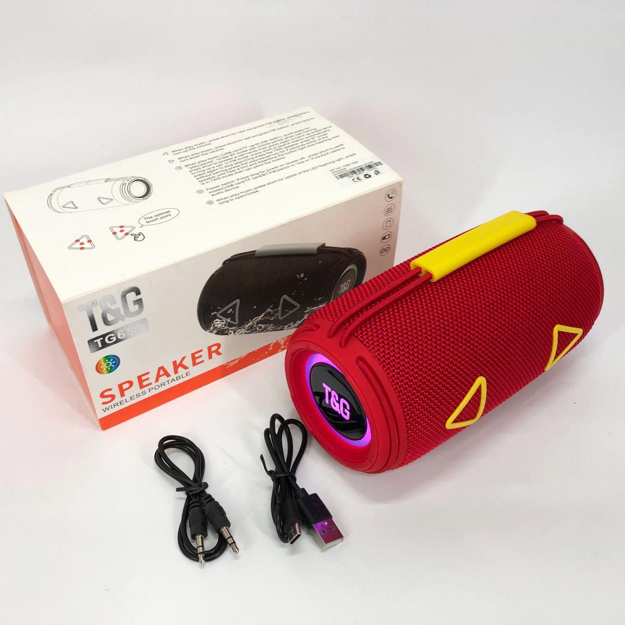 Колонка Bluetooth TG657 з RGB підсвічуванням 1500 mAh Червоний - фото 7