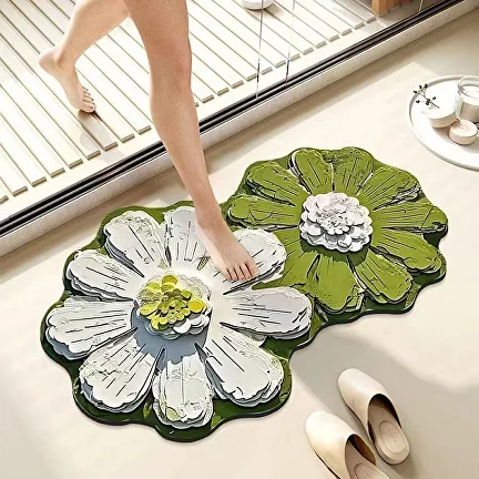 Килимок для ванної кімнати C00531-1 антиковзкий 3D квіти дві квітки - фото 5 Килимок для ванної кімнати C00531-1 антиковзкий 3D квіти дві квітки - фото 5