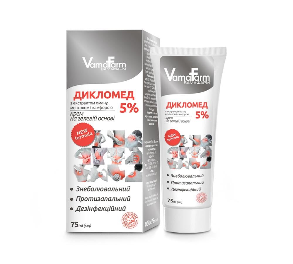 Крем на гелевой основе VamaFarm Дикломед 5% 75 мл