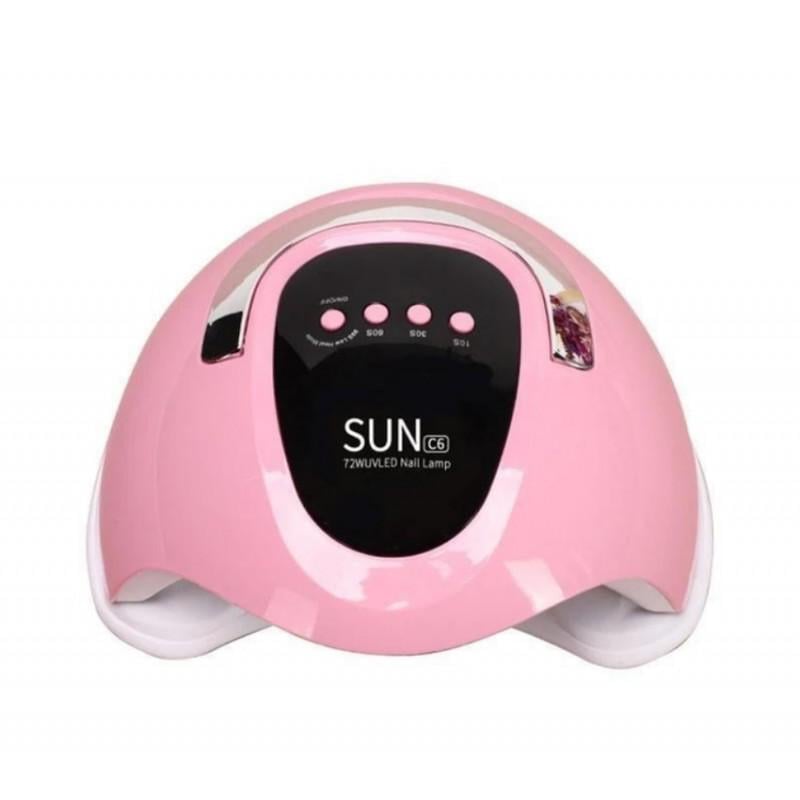 Лампа для маникюра C6 LED/UV 72 Вт Розовый (32407066)