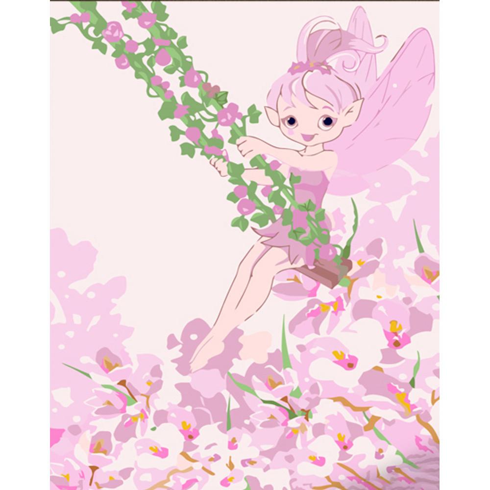 Картина за номерами Strateg Преміум Катаючись на гойдалках з лаком 30x40 см (SS6691)