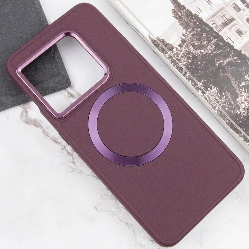 Противоударный TPU чехол Bonbon Metal Style with MagSafe для OnePlus 10 Pro Бордовый / Plum - фото 5