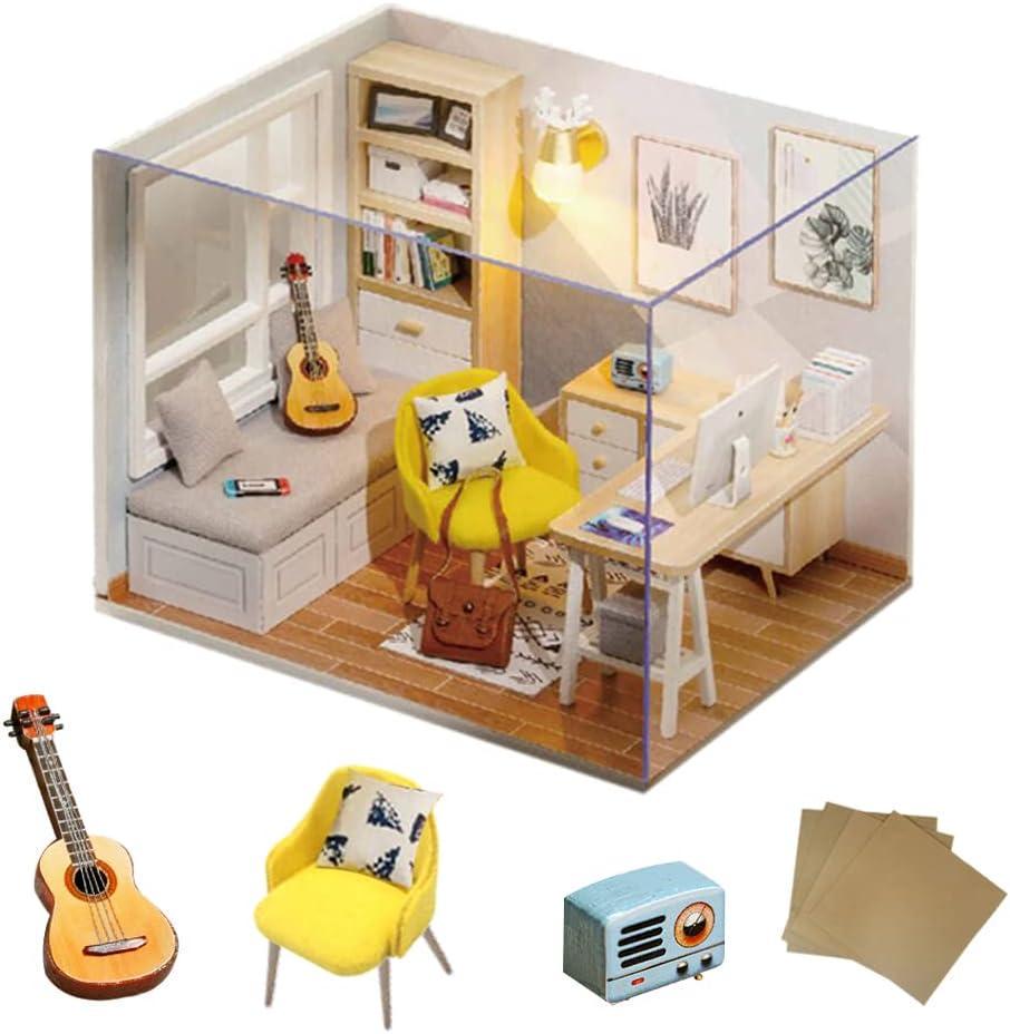 Румбокс Сонячна Студія Roombox Sunshine Study DIY Cute Room та пилозахисний купол (QT007)