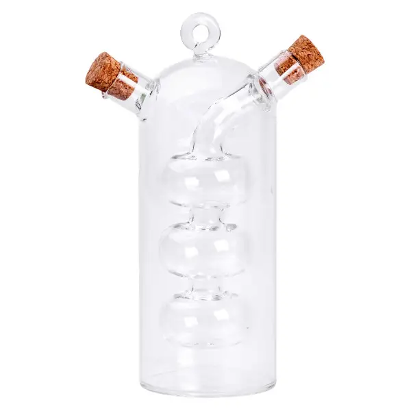 Бутылка для масла и уксуса двойная YIWU Bubbles из боросиликатного стекла 100 и 300 мл Прозрачный (147-107-HP-34-15) - фото 5