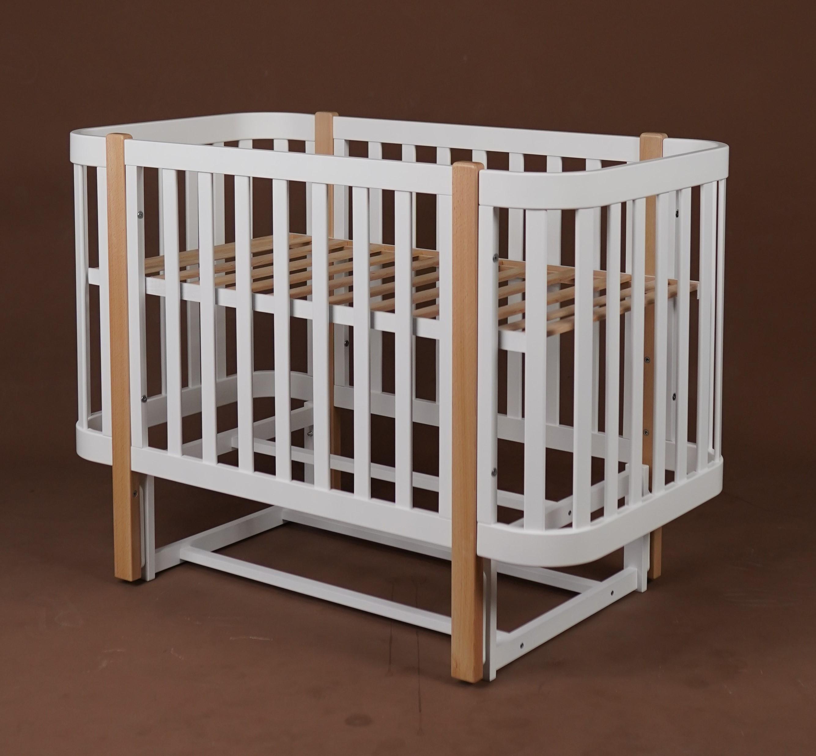 Детская кроватка Dominanta Венеция с маятником и подвижной боковиной Белый с натуральным (ЛД 9 БН_02) - фото 3 Детская кроватка Dominanta Венеция с маятником и подвижной боковиной Белый с натуральным (ЛД 9 БН_02) - фото 3