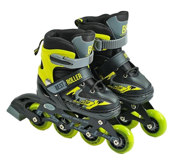 Коньки роликовые Best Roller PU колеса светящиеся 17-18,5 см р. 30-33 Yellow (151220)