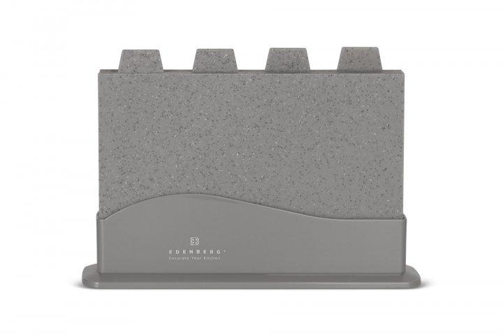 Набор кухонных досок Edenberg с подставкой 29х19,5х0,6 см 4 шт. Серый (11984)