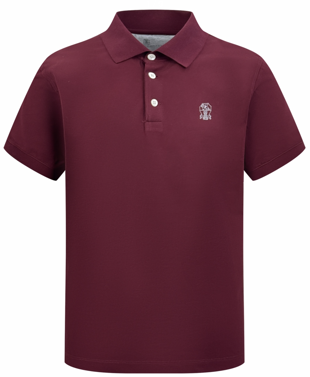 Футболка мужская поло в стиле Brunello Cucinelli Logo-Print Cotton-Jersey T-Shirt XL Бордовый (BC13001.3XL)
