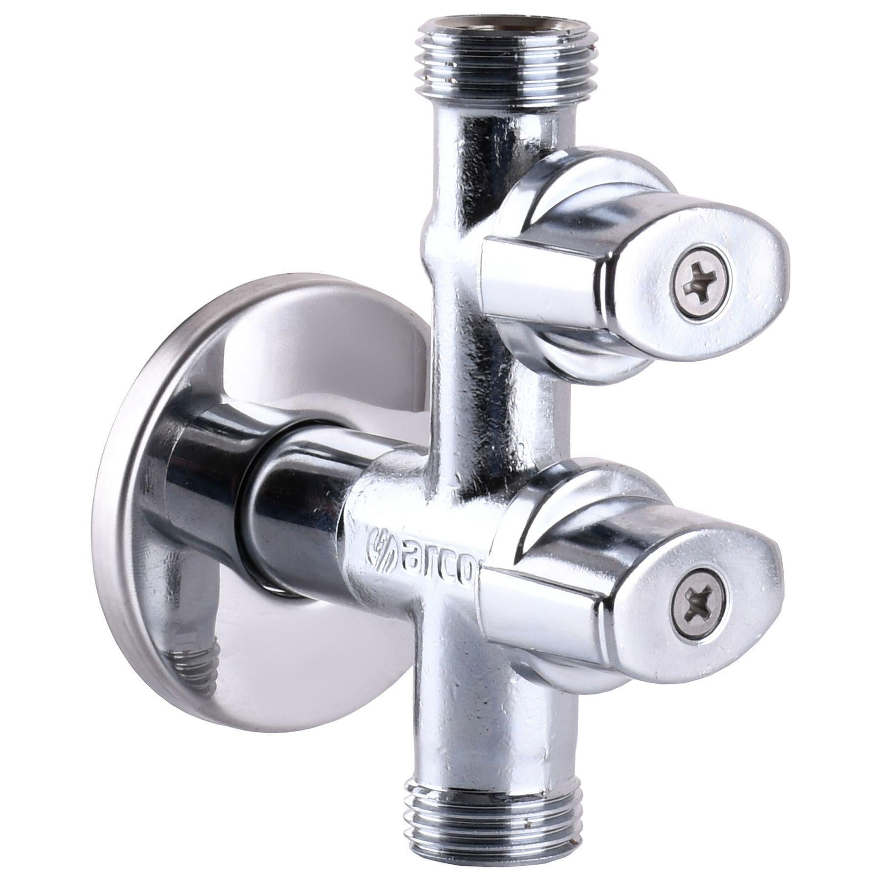 Кран шаровый угловой двойной Arco 1/2"х1/2"х1/2" COMB15MAC (000019853)