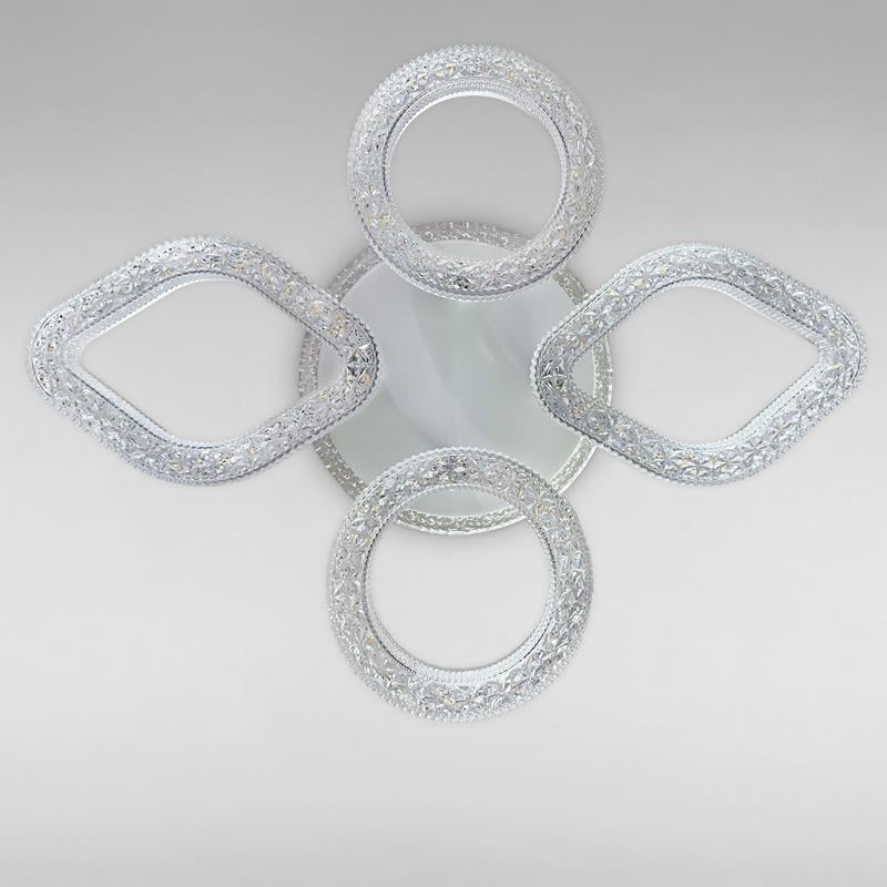 Потолочная люстра LED с подсветкой Light House SC-18248/2+2C 80W+16W 2.4G Ф570х90 Белый 