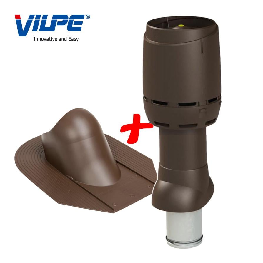 Выход вентиляционный Vilpe FLOW для битумной черепицы утепленный Ø 125 мм 500 мм 8017 Коричневый (30078964) - фото 4 Выход вентиляционный Vilpe FLOW для битумной черепицы утепленный Ø 125 мм 500 мм 8017 Коричневый (30078964) - фото 4