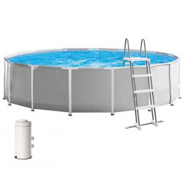 Басейн каркасний з фільтр-насосом 3785 л/год та драбиною в комплекті 10685 л 366х122 см Сірий Басейн каркасний з фільтр-насосом 3785 л/год та драбиною в комплекті 10685 л 366х122 см Сірий