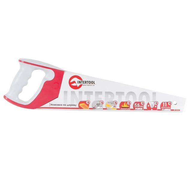 Ножовка по дереву Intertool HT-3161 с каленым зубом тройная заточка 11 зуб/дюйм 400 мм (118668) - фото 4