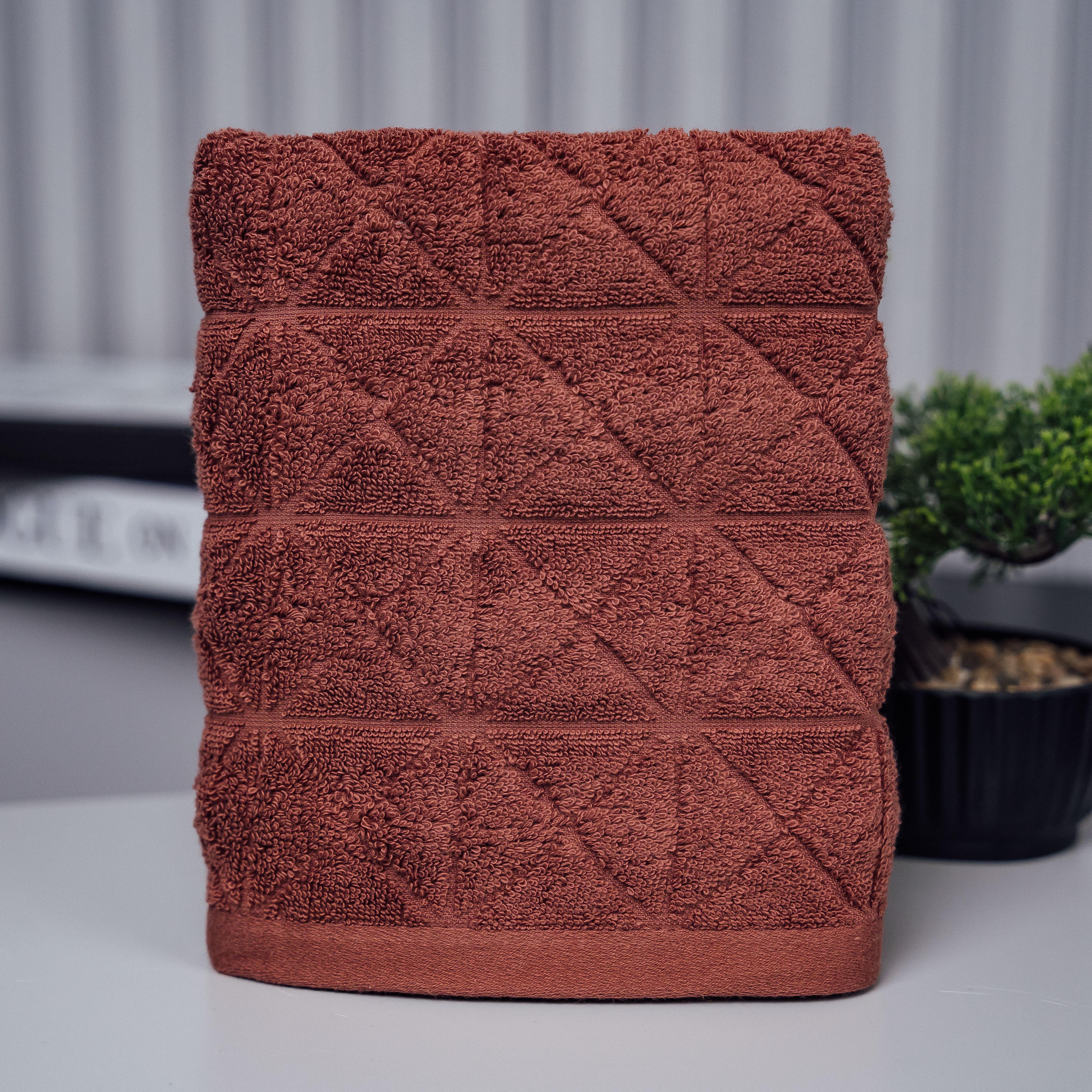 Рушник лицевий Ромбові Ритми 100х50 см Коричневий 86874 - фото 1 Рушник лицевий Ромбові Ритми 100х50 см Коричневий 86874 - фото 1