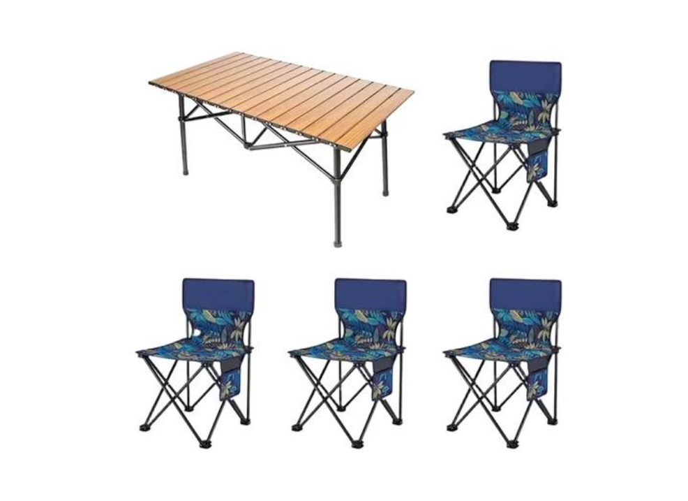 Набор мебели STD-01 складной стол и 4 стула Коричневый (45468-17083_1756)