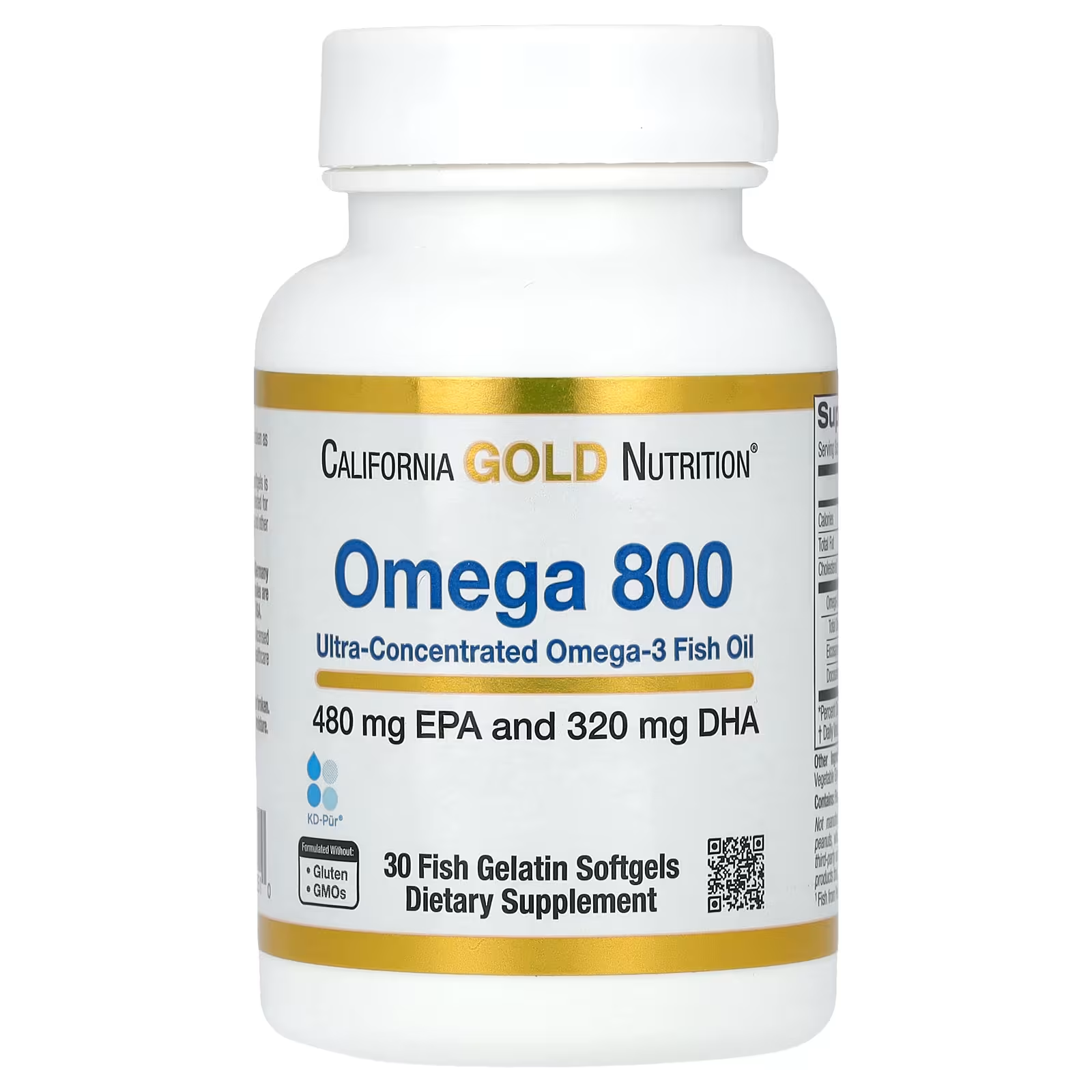 Жир рыбий California Gold Nutrition омега-800 KD-Pur 1000 мг 30 капс.