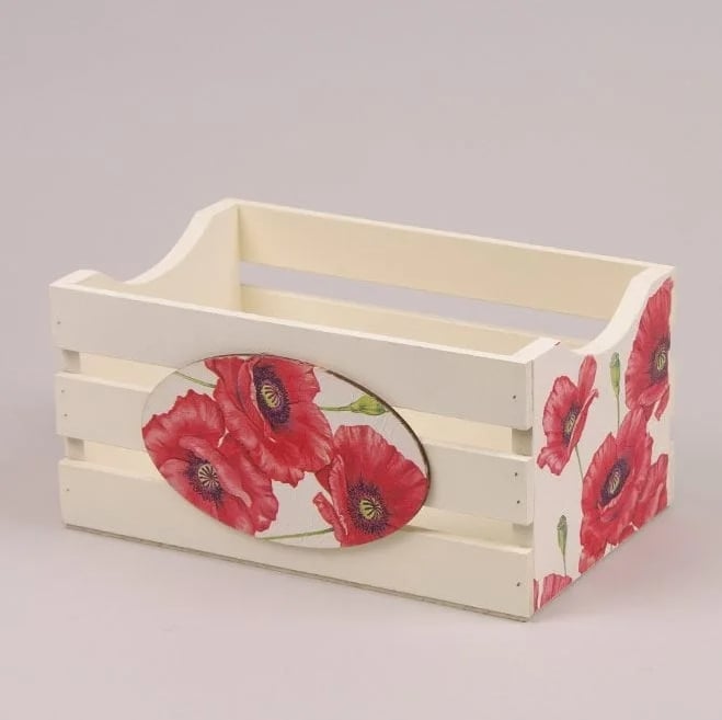 Ящик декоративный Flora с декупажем Маки (29523)