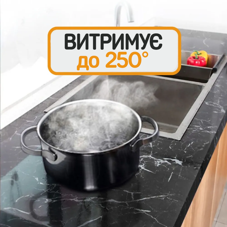 Самоклеящаяся пленка ПВХ 5 м х 60 см на стол Черный мрамор (Е500076) - фото 5 Самоклеящаяся пленка ПВХ 5 м х 60 см на стол Черный мрамор (Е500076) - фото 5