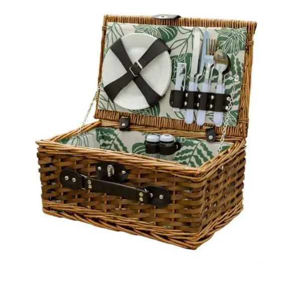 Корзина для пикника на 2 человека дерево 38х26х18 см
