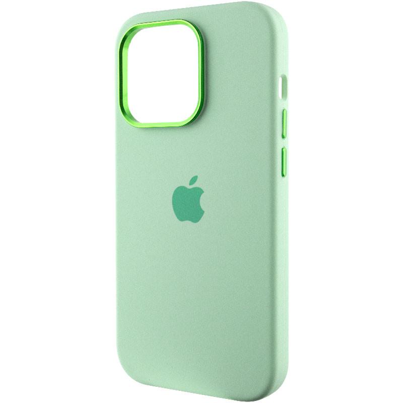 Противоударный чехол Silicone Case Metal Buttons (AA) для Apple iPhone 13 Pro Max (6.7") Зеленый / Pistachio - фото 3