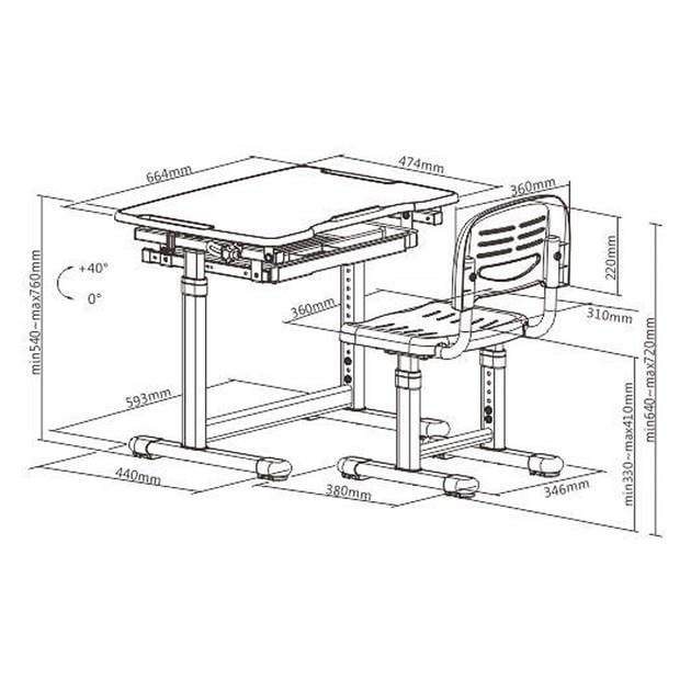 Парта-трансформер зі стільцем SECTOR Афіна Grey (27216921) - фото 15 Парта-трансформер зі стільцем SECTOR Афіна Grey (27216921) - фото 15
