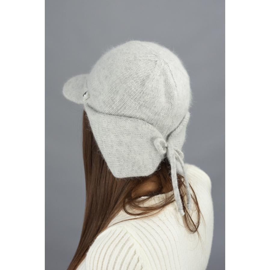 Шапка ушанка с козырьком женская из шерсти кролика Braxton 7235 Светло-серый Шапка ушанка с козырьком женская из шерсти кролика Braxton 7235 Светло-серый
