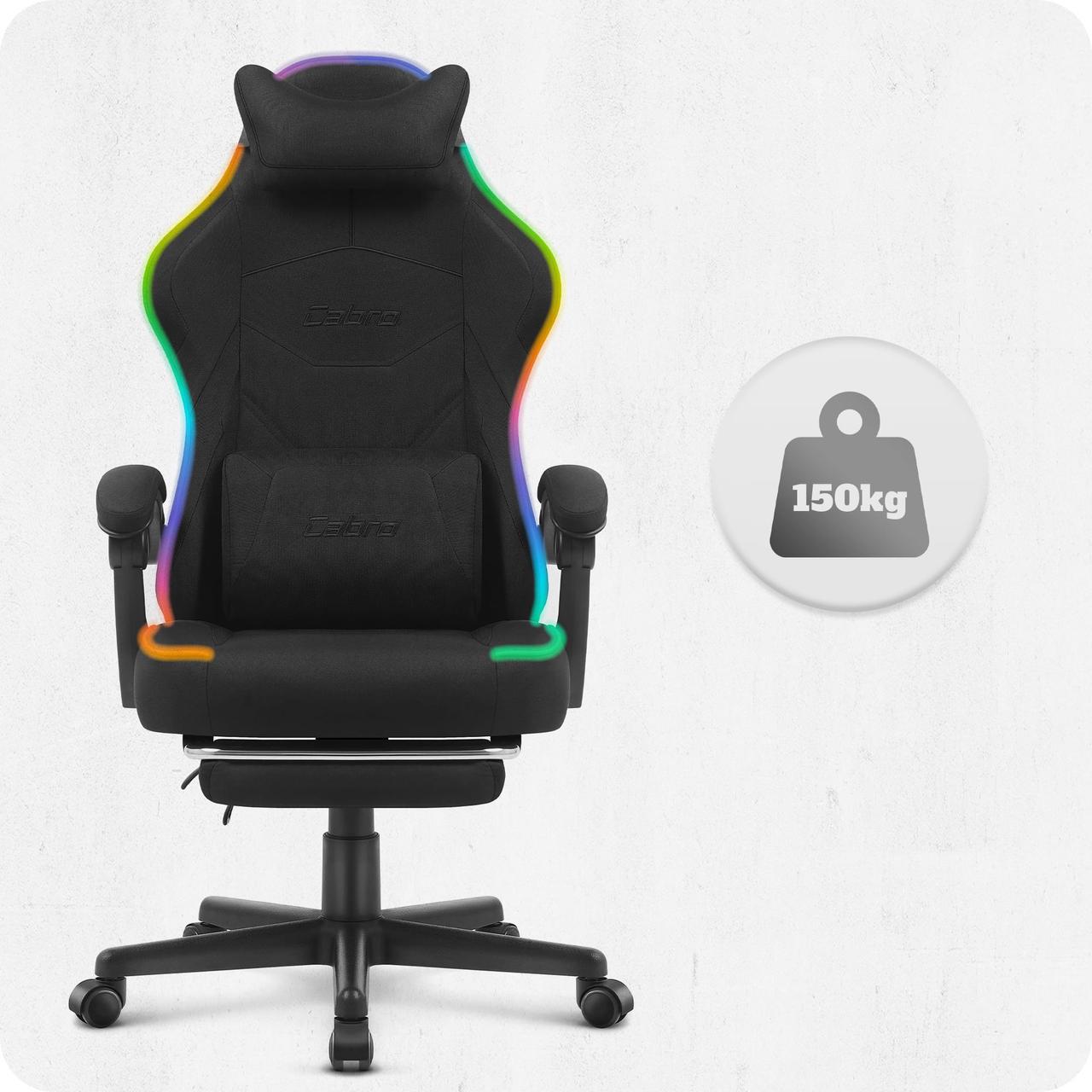 Геймерське крісло Cabro C502 LED тканина Black (5907196011306) - фото 6