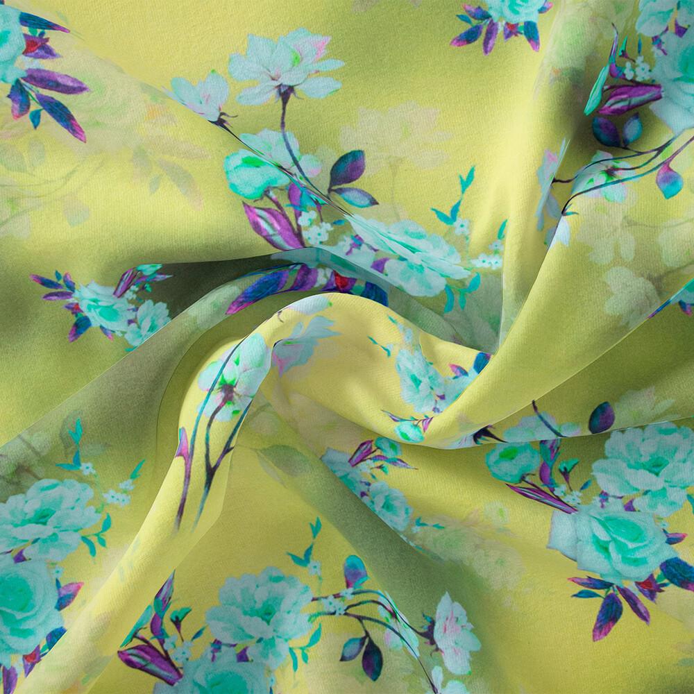 Ткань батист Digital Роуз Олива (18406)