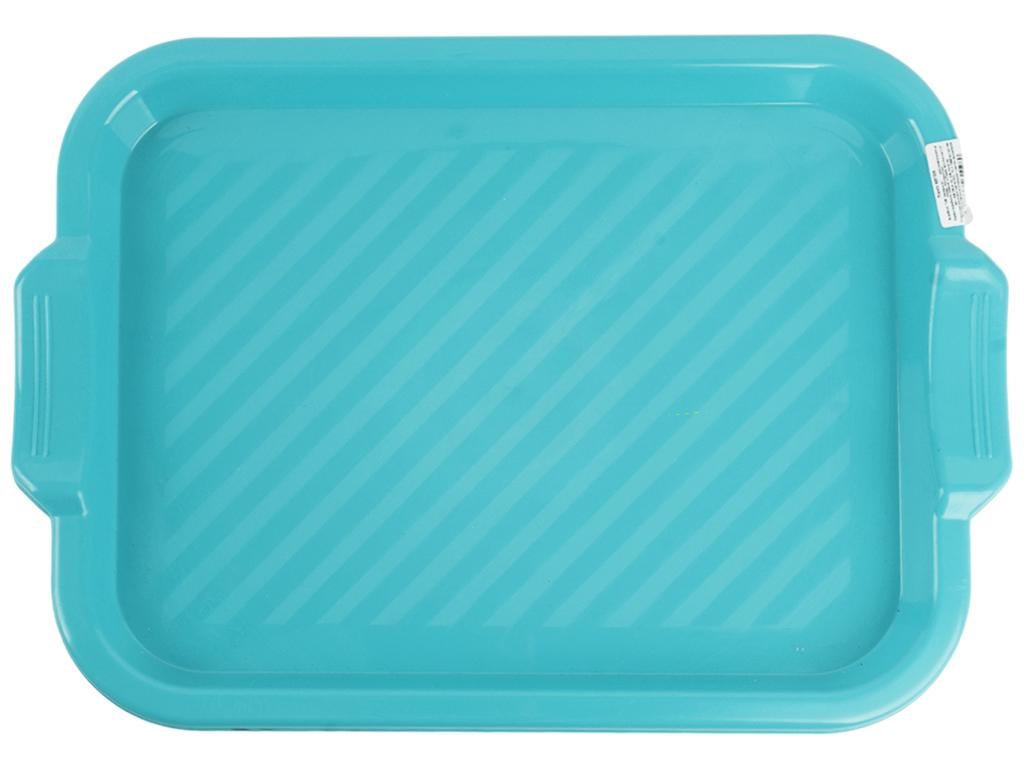 Піднос прямокутний з ручками Консенсус 42х32х3 см Бірюзовий (MCS-11980-3) - фото 1 Піднос прямокутний з ручками Консенсус 42х32х3 см Бірюзовий (MCS-11980-3) - фото 1