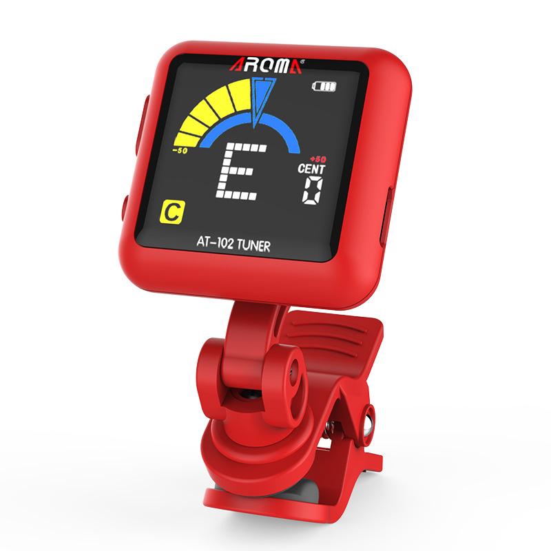 Хроматичний тюнер-прищіпка Aroma AT102 із вбудованим акумулятором Червоний