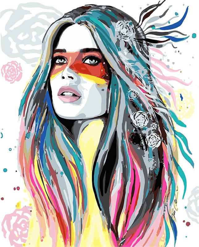 Картина по номерам Идейка "Дочь вождя" 40х50 см (KHO4584)