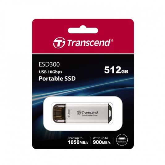 Накопитель SSD Transcend ESD300 512 Gb Gen 2/Type-C наружный Серебристый (TS512GESD300S) - фото 7