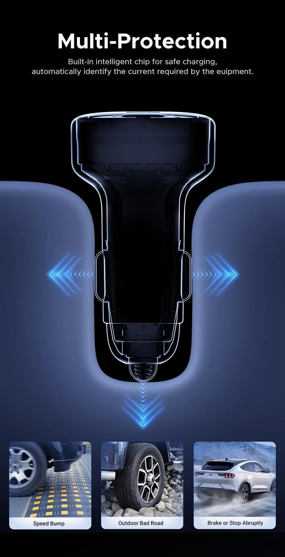 Зарядное устройство для автомобильного Ugreen 30W 3 порта 2xUSB-C Темно-серый (45843) - фото 5