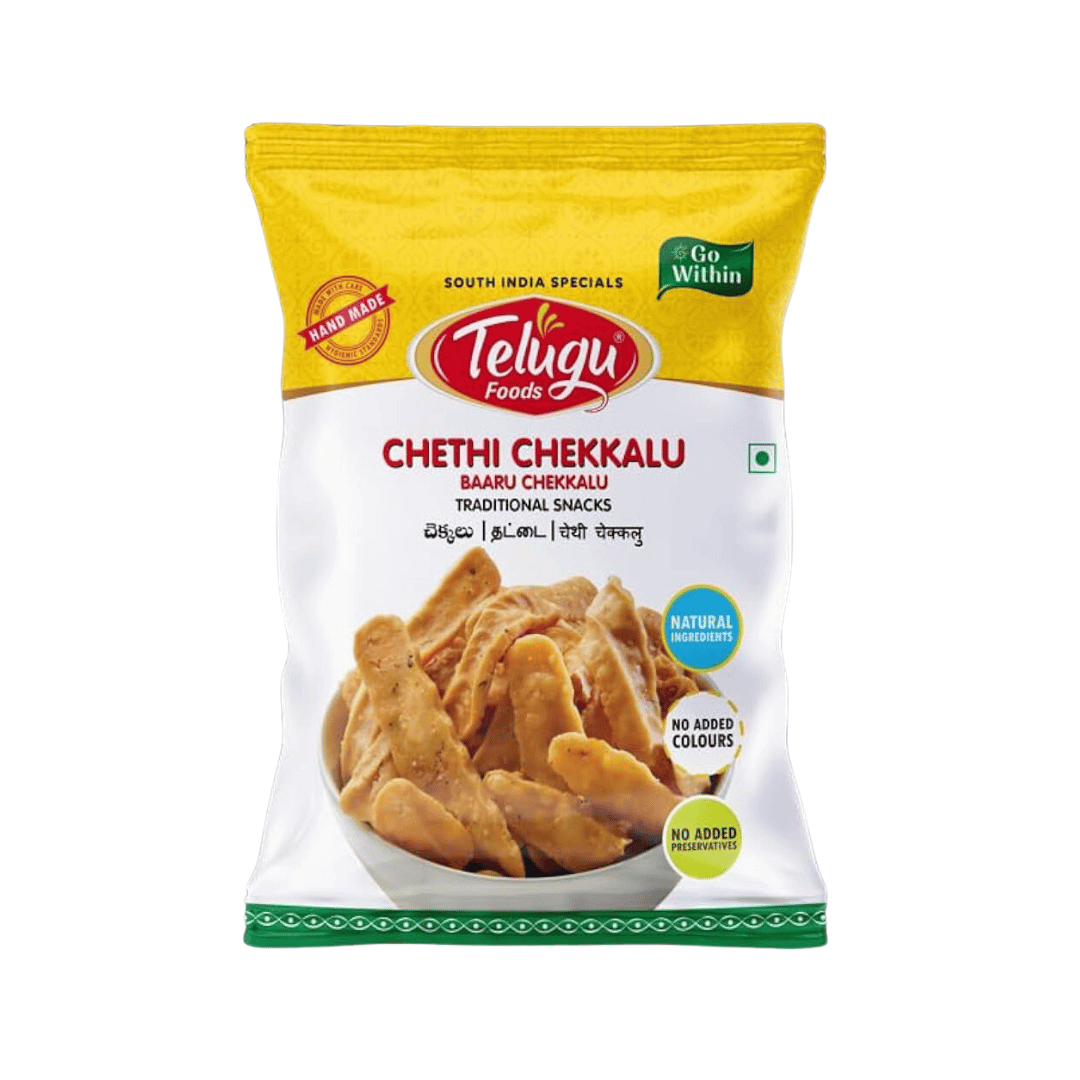 Снек Telugu Foods Хрустящие полоски Chethi Chekkalu 170 г (8906081381330)