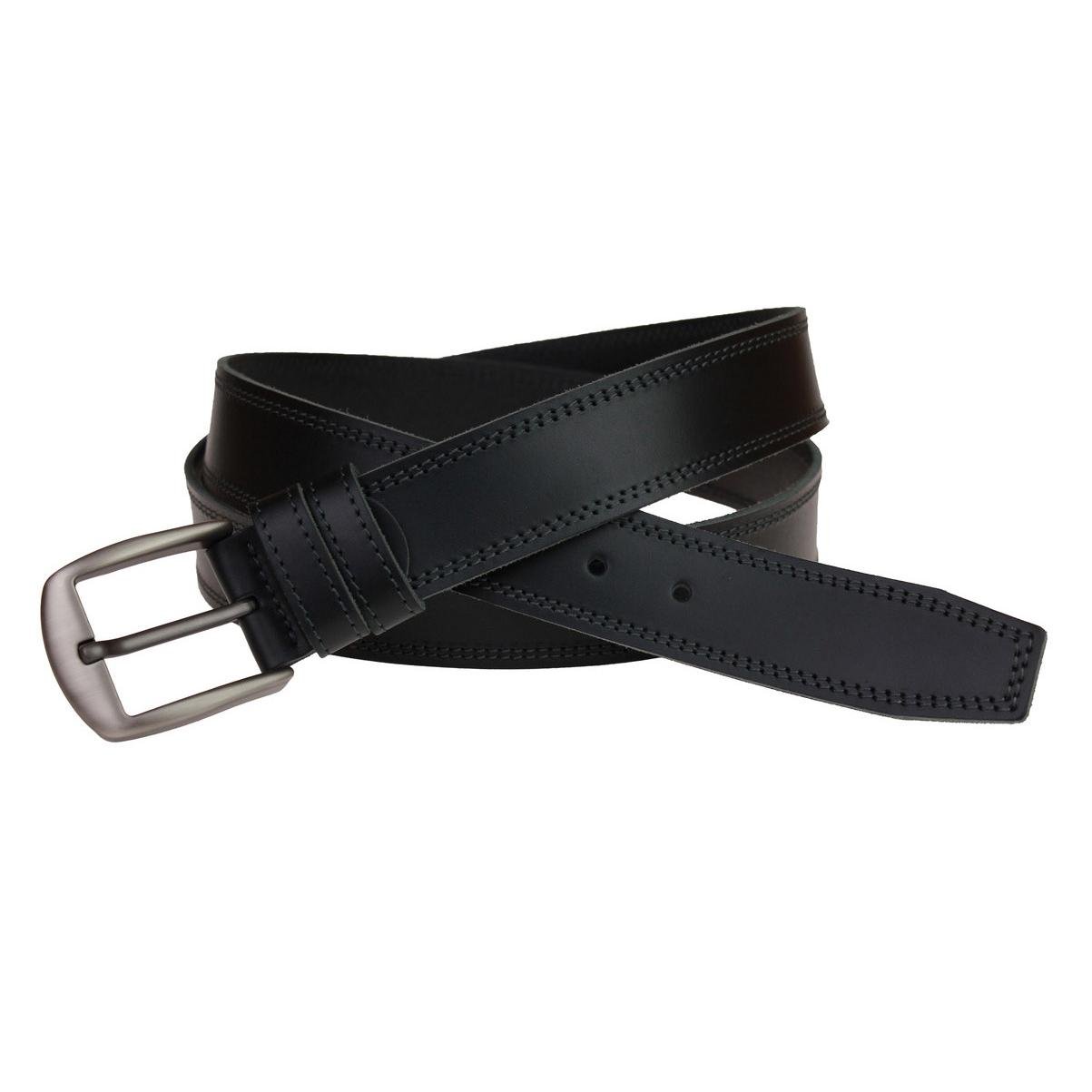 Ремень кожаный с двойной прошивкой по периметру 115-150 см Черный (82501) - фото 1 Ремень кожаный с двойной прошивкой по периметру 115-150 см Черный (82501) - фото 1