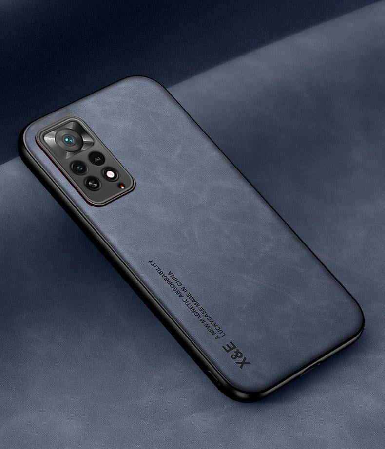 Кожаный чехол XnE Xiaomi Redmi Note 12 Pro 4G с металлической вставкой Blue (34278-28)