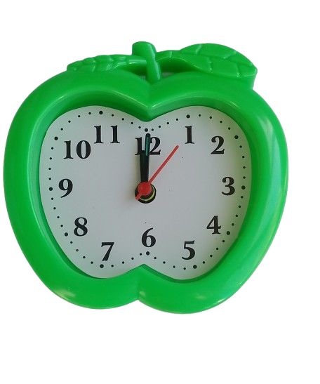 Будильник кварцевый 2035 Яблоко 110х110х40 мм Зеленый (3978)