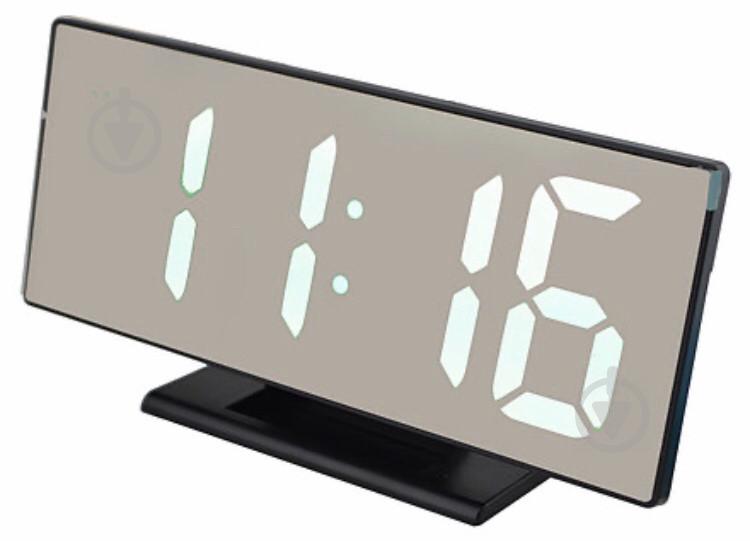 Электронные настольные зеркальные LED часы UKC DS-3618L Черные (300177WH)