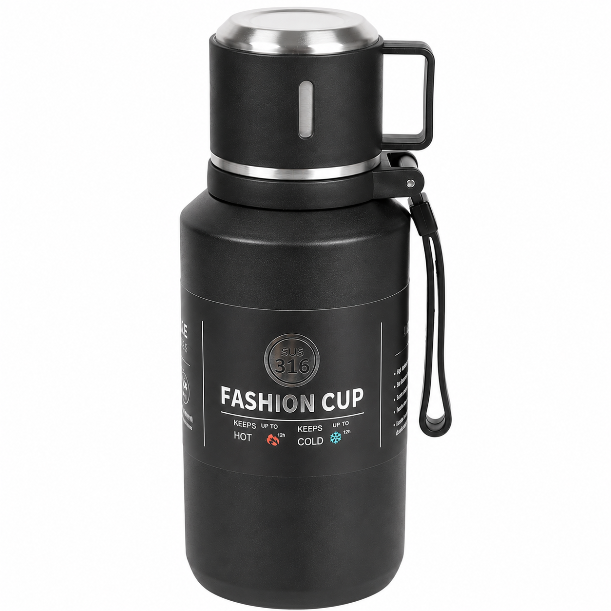 Термос з нержавіючою колбою 1,2 л Black (31302)