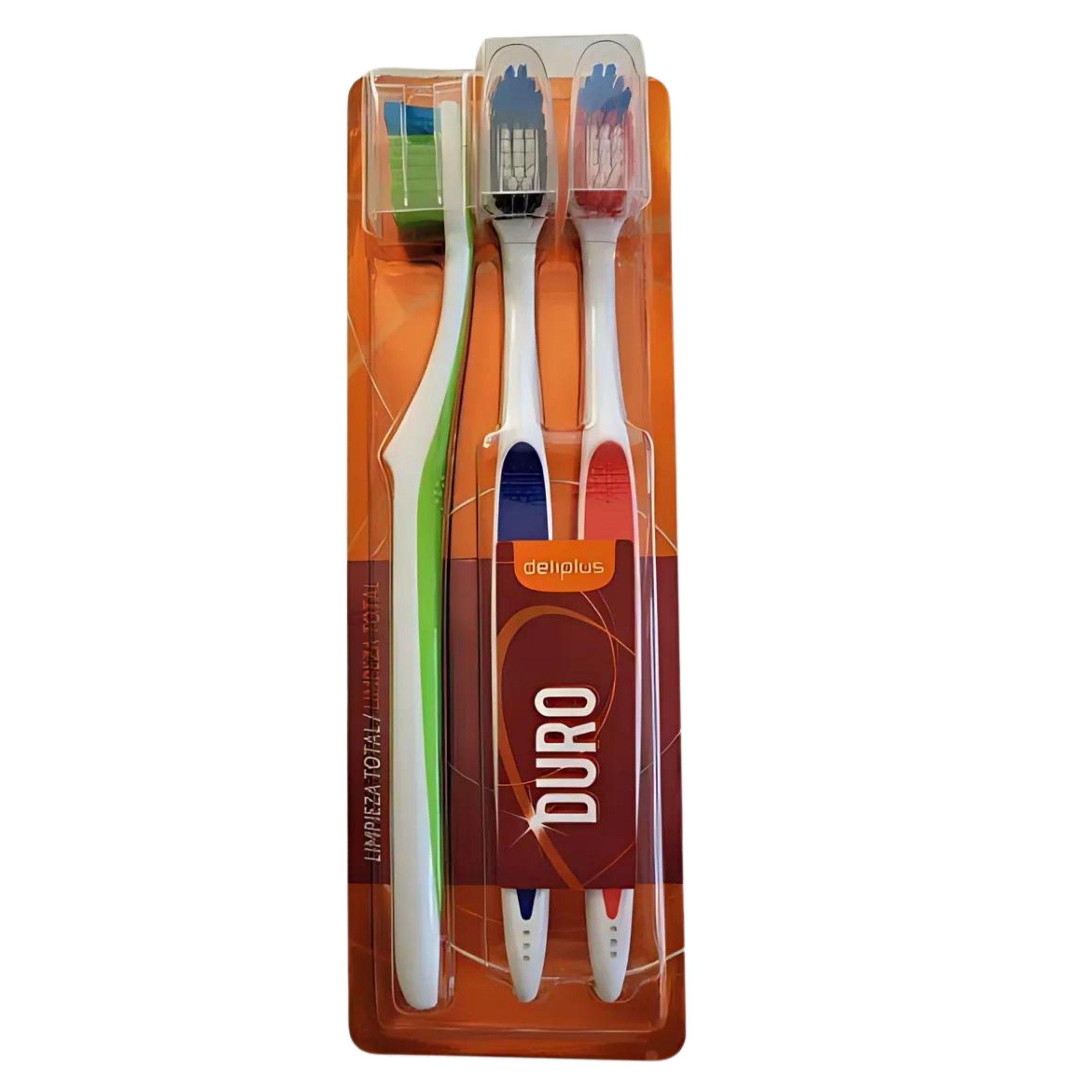 Набор зубных щеток Deliplus с жесткой щетиной 3 шт.
