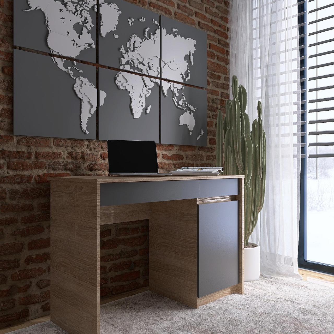 Стол письменный Еверест Сити-1100 Дуб сонома/Графитовый (113389)