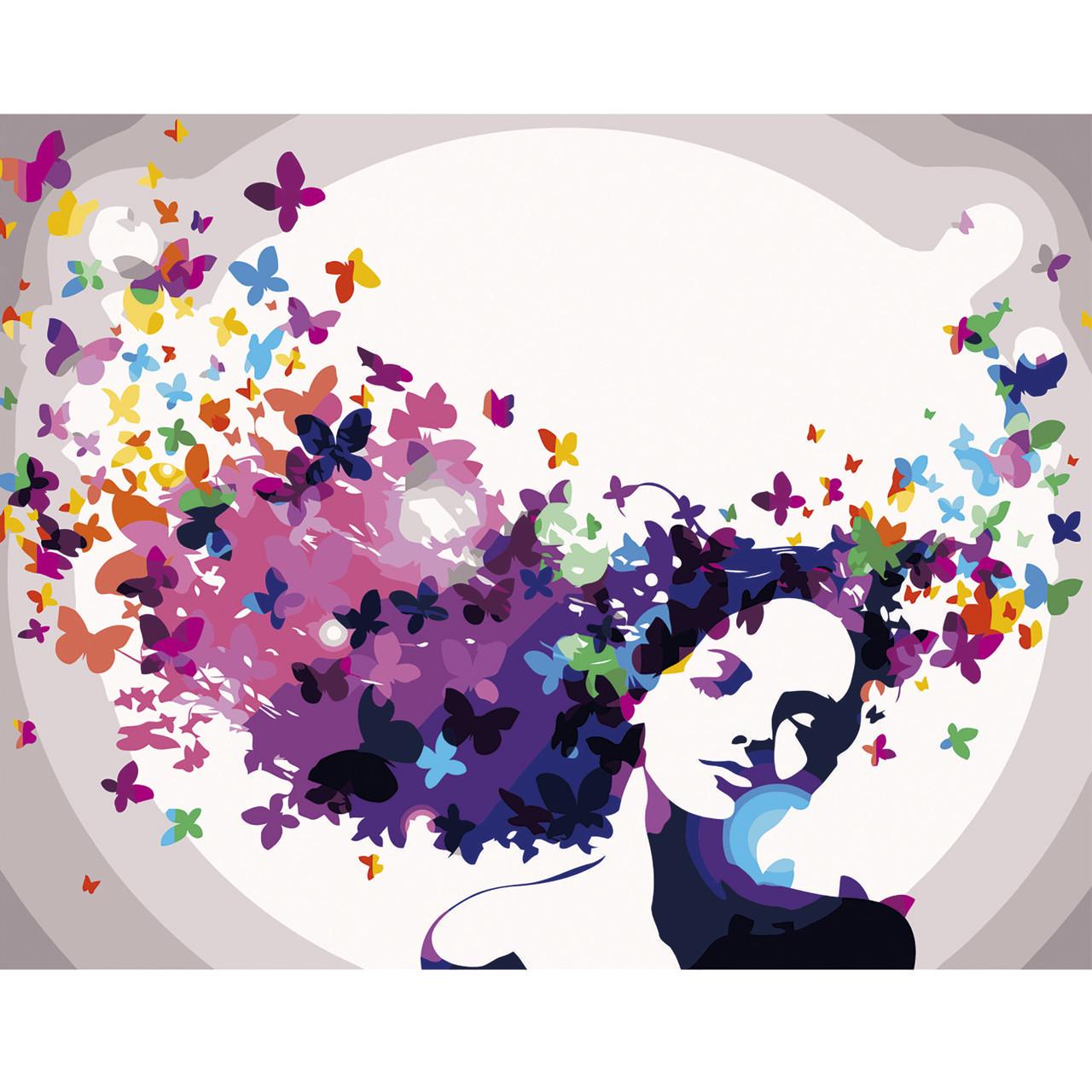 Картина по номерам Strateg Премиум Цветочные мысли с лаком 40х50 см (VA-2664)