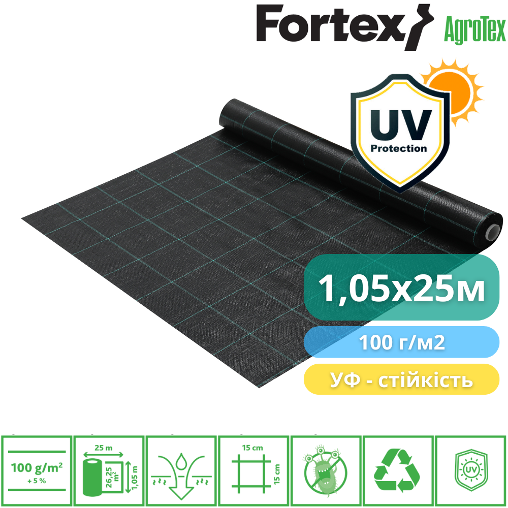 Агротканина Fortex 1,05х25 м 26,25 м2 100 г/м2 (3904262) - фото 3 Агротканина Fortex 1,05х25 м 26,25 м2 100 г/м2 (3904262) - фото 3