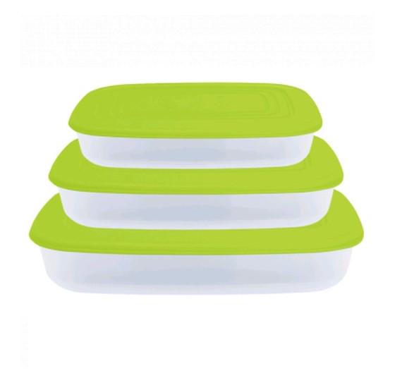 Набор пищевых контейнеров Stenson 3в1 Оливковый (AN012941)