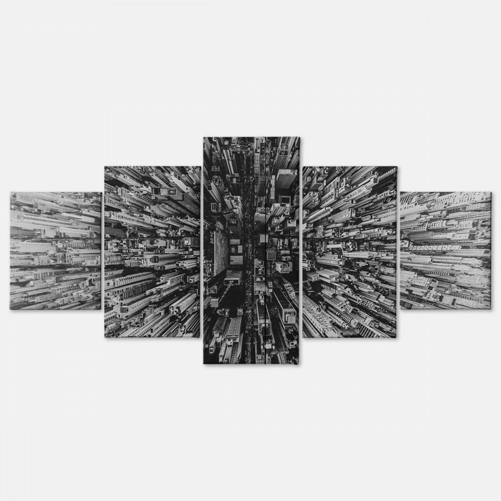 Модульна картина з п'яти частин Malevich Store Мегаполіс 162x80 см (MK53601)