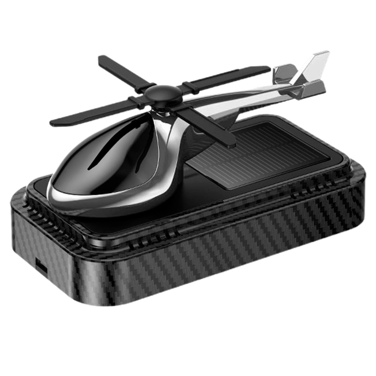 Ароматизатор автомобільний Вертоліт з лопатями на сонячній батареї Карбон (2475531321)