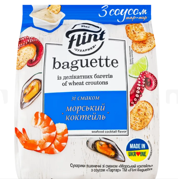 Багеты Flint Морской коктейль с соусом 55 г+15 г